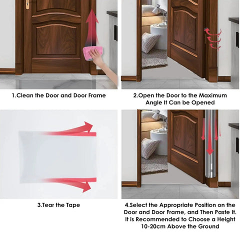 Installation steps for Door Pinch Guard For Babies And Kids Heavy Duty Door Hinge Cover And Finger Safety Protector.