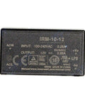 Heavy Duty AC DC Power Supply 12 Volts 10 Watts, black module with input/output specs, ideal for industrial automation.