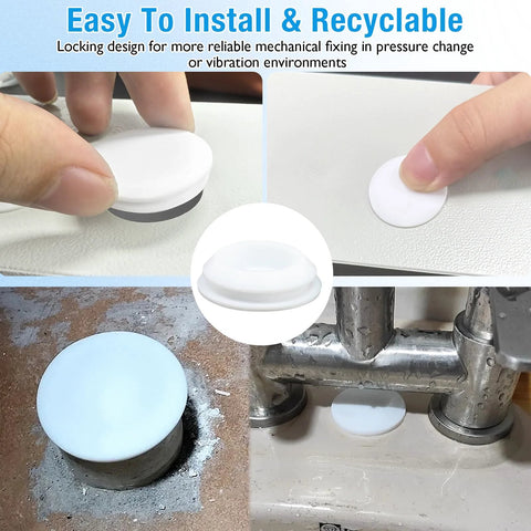 4 Pack 60 Mm Silicone Rubber Plugs Snap In Locking Hole Plugs installed in various settings for sealing and securing, easy install guide.