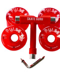 Outdoor Quad Roller Wheels 4 Pack Red Pulse Lite 62x33mm 78A With Tool Hollow Core Technology displayed with tool kit