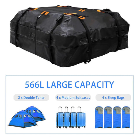 Waterproof Roof Cargo Bag For SUVs And Family Road Trips With Upgraded 600D Fabric And Reinforced Seams Large Capacity Roof Carrier