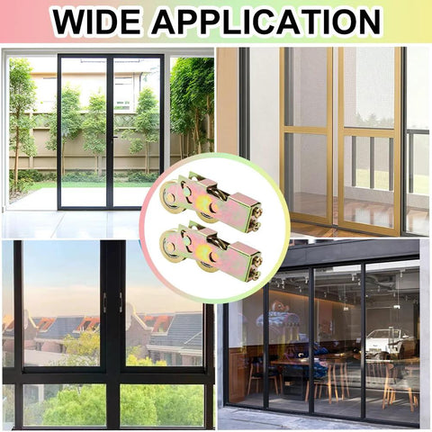 Wide application of 2 Pack Sliding Door Rollers Replacement Kit With 1-1/4 Inch Tandem Wheels Ball Bearing For Rear Sliding Doors