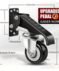 Super Tough Heavy Duty Workbench Caster Wheels Set Of Four With Two Point Five Inch Retractable Side Mount for easy maneuverability.