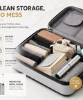 Rechargeable Milk Frother On The Go 2 Speed Portable Travel Frother Electric Milk Foamer neatly stored in travel case