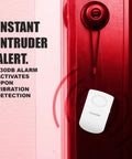 Two Pack Door Handle Alarm With 130dB Vibration Trigger, Super Loud Home Security Alarm For Doors, Keeps Nosy Intruders At Bay And Kids Safe, Great For Toddlers, Elderly, Hotels, Travel, And Bedrooms, Easy Setup on red door