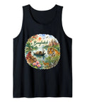 Fresh Bangladesh Rickshaw Tank Top South Asia Dhaka Road Trip Gear Bengal Tiger Graphic black tank top with vibrant artwork.