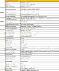 Ultra Compact 4K Sports Action Camera specification sheet detailing features like 140 degree wide angle, waterproof rating, and 128 GB storage.