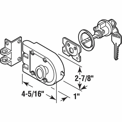 Diagram of Jimmy Resistant Deadlock For Doors Diecast Metal Lock With Brass Finish And Angle Strike Prevents Forced Entry By Spreading Door Frames Tamper Resistant Shutter Guard Single Cylinder Lock Pack Of 1