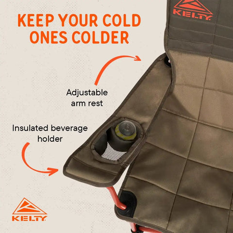Lowdown Chair With Durable Bungee Cord Build In Beluga Color For Outdoor Concerts Sidelines And Lounging At Home One Foot Off The Ground Slight Recline Pet And Kid Friendly Built To Last with insulated drink holder