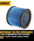 High Efficiency Vacuum Filter Replacement For 4 To 5 Gallon Wet Dry Shop Vacs Compatible With DXV04T DXV05P DXV05S DXV08S