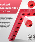 Pro Grade 90 Degree Corner Clamps For Woodworking Aluminum 5.5x5.5 Inch Right Angle Jigs CNC Precision Ultra Fixed L Shaped Clamps Pack Of 4 For Exact Corners And Rock Solid Joints, red aluminum