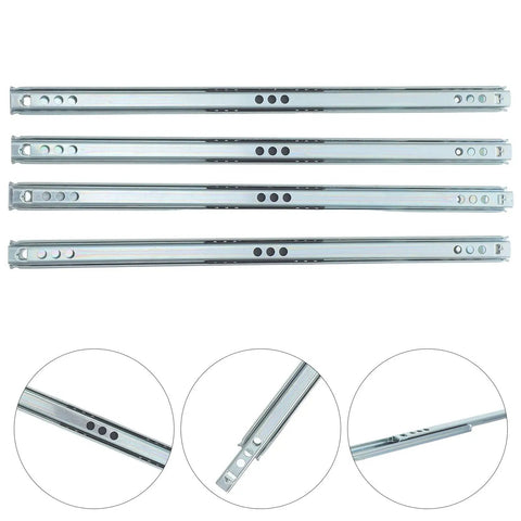 Heavy Duty Side Mount Drawer Slides 12 2 Inch With 17mm Groove Two Way Ball Bearing Runners low-friction metal, 4-pack