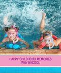 Two children using Kid Friendly Snorkel Set For Young Explorers With Anti Fog Mask Silicone Skirt Purge Valve Dry Splash Guard