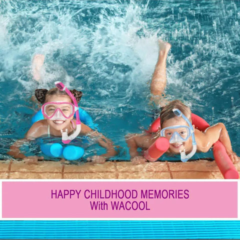 Two children using Kid Friendly Snorkel Set For Young Explorers With Anti Fog Mask Silicone Skirt Purge Valve Dry Splash Guard