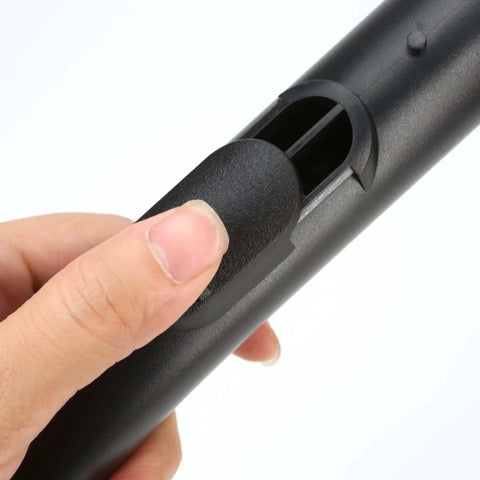 Close-up of Miele Curved Hose Extension for S2110 S501 S524 and C1 C2 C3 Canister Vacuums showing plastic grip tube attachment
