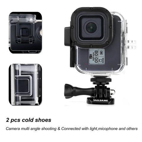 Waterproof Case With Dive Filters For GoPro Hero 8 Black Up To 196 Feet Deep 60 Meters Underwater Housing Kit front view