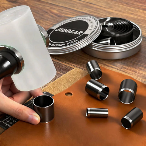 Dope 24 Piece Leather Circle Cutter Set With Pro Hole Punch Tools For 1Mm To 15Mm And 20 To 60Mm Diameters High Carbon Steel Round Cutting Dies