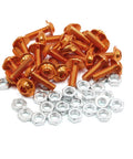 25Pcs M6 Orange Aluminum Alloy Hex Socket Head Motorcycle Bolts Screws Nuts Set for Cars Trucks and Bikes Ride Ready Heavy Duty Aluminum Fasteners for Secure Durable Performance