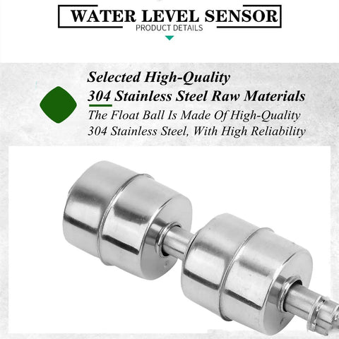 Stainless Steel Double Ball Float Switch for Water Level Control in tanks, pools, sinks, fish tanks, 304 stainless steel