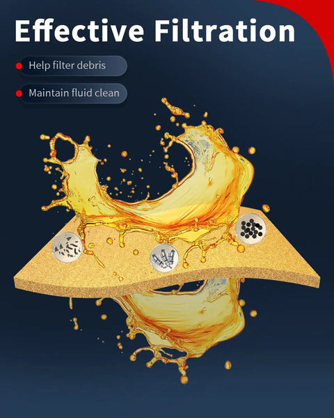 Illustration showing effective filtration of Automatic Transmission Filter Kit ATF Fluid Oil Filter for Honda Accord Civic Pilot.