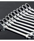 Flexible Ratchet Spanner Set 11 To 32mm With Combination Head Wrench, Easy Grip Adjustable Hand Tool For Car Repairs
