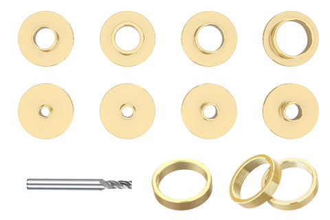 Premium Brass Router Template Guide Set 11 Pcs Fits Any Router Sub Base Like Porter Cable Style Pro Grade Bushing Guides With Carrying Case