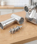 Electric Meat Grinder Attachment With Aluminum Alloy Replacement Tube Parts Sausage Filling Tool For Home Cooks Pro Grade Grinding Speed And Texture For Easy Everyday Meat Making, silver 3-piece set