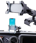 Rugged Aluminum Phone Mount For Jeep Wrangler JL JLU 2018 Through 2023 And Gladiator JT 2020 Through 2023 Not For 4Xe Dash Mount Kit