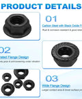 15 Pcs Serrated Flange Hex Nut Set M10 1.5 Coarse Thread Carbon Steel Black Oxide Workhorse Lock Nuts details