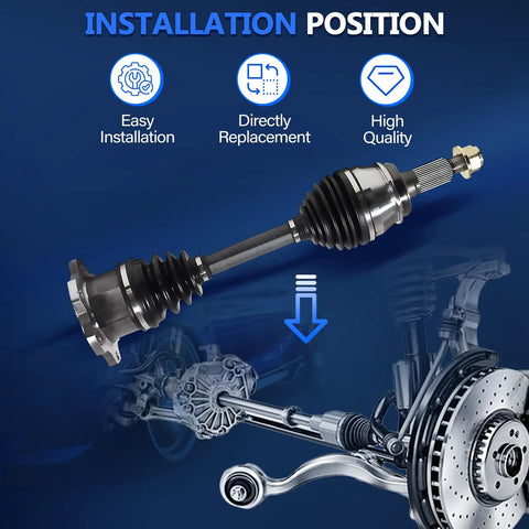 Installation diagram of CV Axle Front Left Or Right 4WD Heavy-Duty Replacement For Chevy Silverado 1500 1999 To 2005