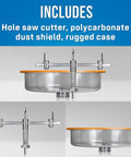 AHC 10 Pro Round Hole Saw Cutter With Dust Shield And Case, includes polycarbonate shield and adjustable arms