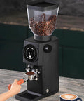 Heavy Duty Automatic Coffee Bean Grinder 1000g Capacity With Smart LCD Touchscreen Real Time Monitoring And 1450 Rpm Speed, with coffee beans in hopper.