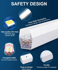 Detailed view of the safety design features of the Six Sided LED Garage Light With Five Grid Panels Hella Bright 26520 Lumens.