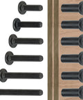 100 Piece Mixed M6 Metric Furniture Bolts And Woodworking Screws In Assorted Lengths Solid Heavy Duty Gear, showing hex head bolts and wood screws