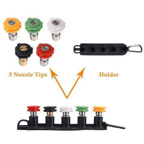 Beast Mode 5000 PSI Pressure Washer Gun Kit 5 Nozzle Tips with Holder