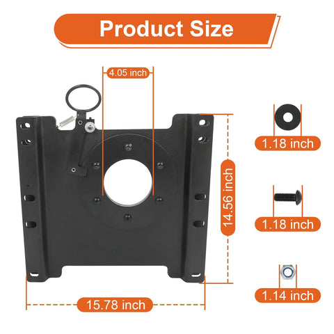 Ford Econoline Right Side Passenger Seat Swivel Base Replacement With 360 Degree Rotation size dimensions diagram