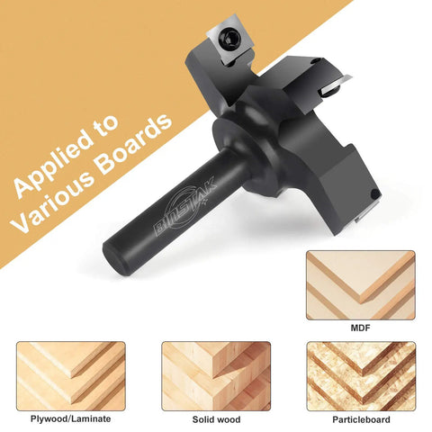 Heavy Duty CNC Spoilboard Surfacing Router Bit Workhorse With 3 Inch Cutting Diameter And One Half Inch Shank 4 Wing Carbide Insert Slab