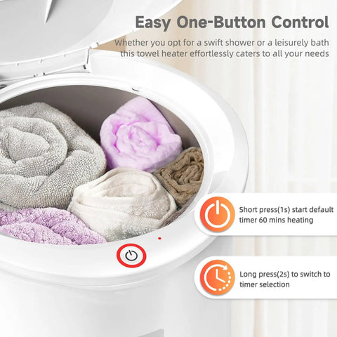 Open Hot Towel Warmer Bucket For Home Spa Vibe Portable Unit With Auto Shut Off Fits Two 40x70 Towels LED Display Four Time Settings