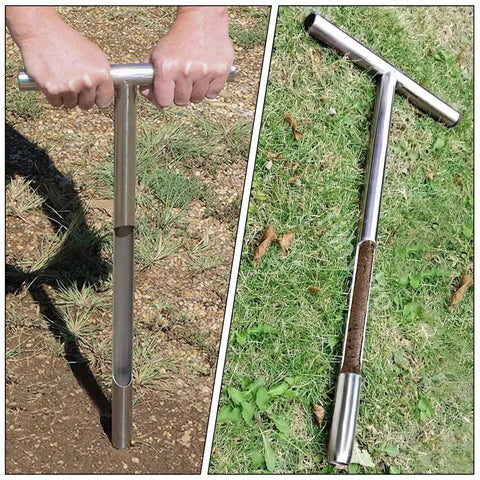 Heavy Duty Soil Sampler Kit With Stainless Steel Core Probes For Soil Testing And Sampling Easy To Use For Clay Loam Wet Or Dry Soils Bale Sampler Probes Included Ideal For Garden Lawn Care Agriculture Forestry And Golf Courses