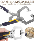 Six Pack 6 Inch Locking C Clamp Pliers Set Heavy Duty Pro Grade Welding Clamps With Adjustable Jaws Built To Last Regular Tip And Swivel Pad For Shop Home Farm Auto Workshop Woodworking Cabinetry And Repairs, alloy steel clamp