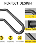 Built Different Heavy Duty U Shaped Safety Handrail For Outdoor Steps And Indoor Porch Metal Wall Mount Rail With Non Slip Grip Easy Install Deck Stair Support with ergonomic design and 45° tilt.