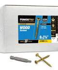 Premium Exterior Wood Screws For Outdoor Decks Size 9 By Two And A Quarter Inch All Purpose Deck Screws With Bronze Epoxy Coating Corrosion Resistant Self Starting Tip T25 Bit Included 2700 Pieces box and sample screws.