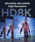 8K At 60Hz HDMI And DisplayPort KVM Switch For Two Computers And Three Monitors Aluminum Enclosure With Four USB 3 Ports And One Click Switch, 8K HDMI display graphic