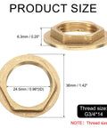 Top Shelf Brass Faucet Locknuts G3/4 Female Hex Pipe Fittings with dimensions 36mm OD, 24.5mm ID for plumbing use.