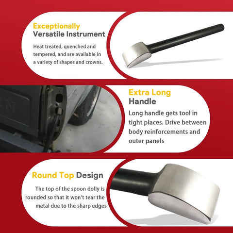 Heavy Duty 1052 Spoon Dolly Body Hammer For Panel Beating Prying Tight Auto Panels Gotta Have Garage Shop Workhorse 4 Pound Steel Tool Reaches Deep Door Pockets And Quarter Panels Smoothly