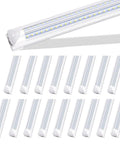 18 pack of 8 Foot LED Shop Light Fixture With T8 Linkable Design, Plug And Play 100W 6000K Daylight Brightness, No Flicker