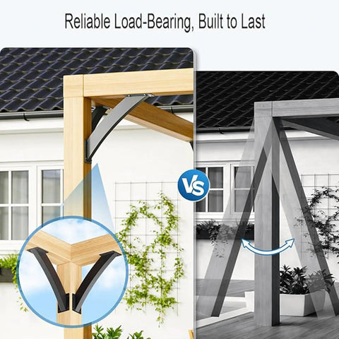 Heavy Duty Arc 45 Degree Angle Support Bracket Inside Mount Corner Connector Brace Kit For Securing Wood Posts And Gazebo Frames designed for load-bearing support.