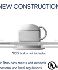 Six Inch LED Recessed Can Light For New Construction With Air Tight IC Housing Sloped Ceiling Compatible TP24 Base Energy Efficient