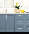 30 Pack 6 Inch Curved Cabinet Pulls Brushed Nickel Zinc Alloy for Kitchen Cupboards And Drawers Arch Style Handles installed