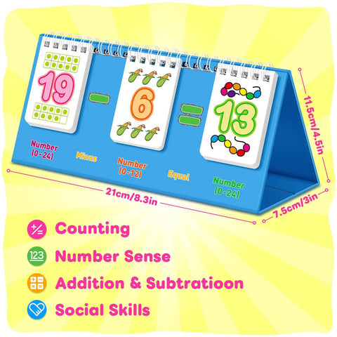 Addition And Subtraction Flash Cards Set For Preschool And Elementary Kids 0 To 24 Addition Facts And 24 To 12 Subtraction Facts